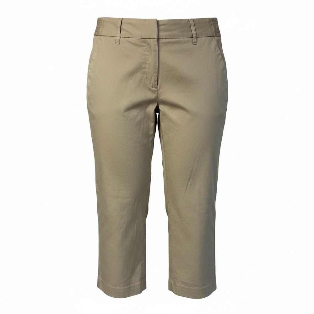 Rafaella Womens Tan Chino Pants Size 6 Mid Rise Straight Leg Stretch Cotton